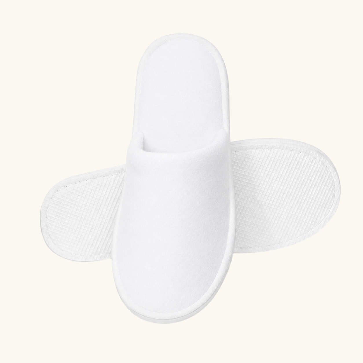 Bulk fleece hotel slippers with embroidered logo